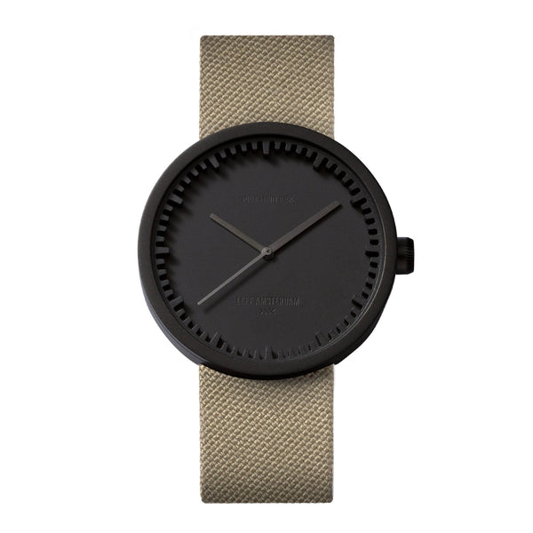 LEFF Amsterdam D42 Watch Steel / Black Leather Strap 