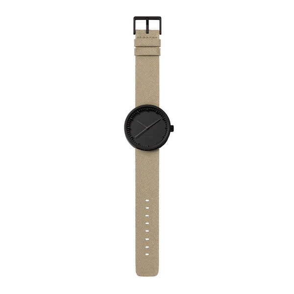 LEFF Amsterdam D42 Watch Steel / Black Leather Strap 