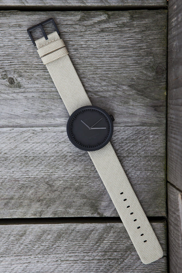 LEFF Amsterdam D42 Watch Steel / Black Leather Strap 