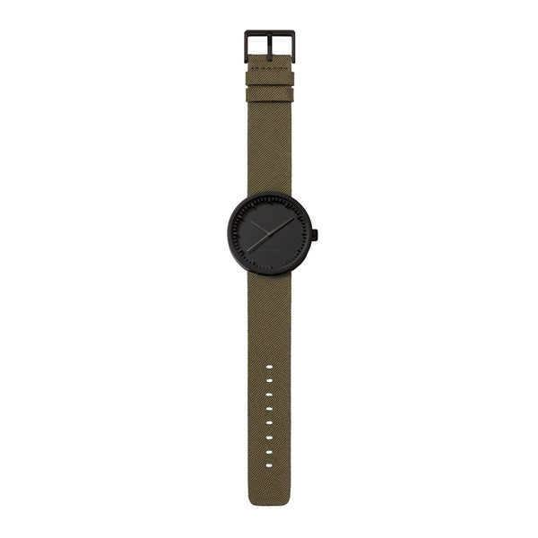 LEFF Amsterdam D42 Watch Steel / Black Leather Strap 
