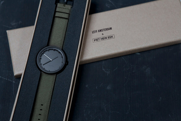 LEFF Amsterdam D42 Watch Steel / Black Leather Strap 