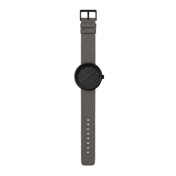 LEFF Amsterdam D42 Watch Steel / Black Leather Strap 