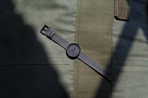 LEFF Amsterdam D42 Watch Steel / Black Leather Strap 
