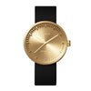 LEFF Amsterdam D42 Watch Brass / Black Leather Strap 