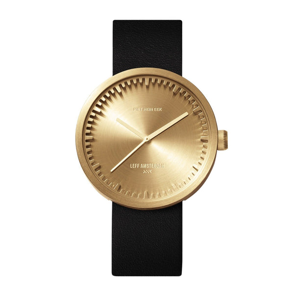 LEFF Amsterdam D42 Watch Steel / Black Leather Strap 