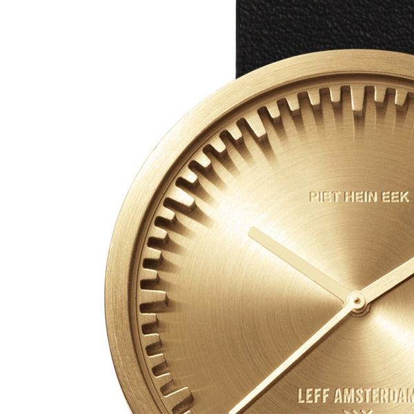 LEFF Amsterdam D42 Watch Steel / Black Leather Strap 