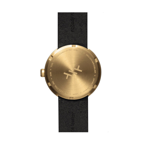 LEFF Amsterdam D42 Watch Steel / Black Leather Strap 