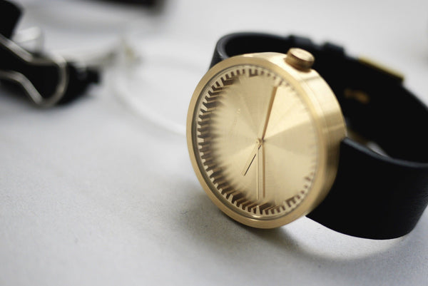 LEFF Amsterdam D42 Watch Steel / Black Leather Strap 