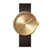 LEFF Amsterdam D42 Watch Brass / Brown Leather Strap 