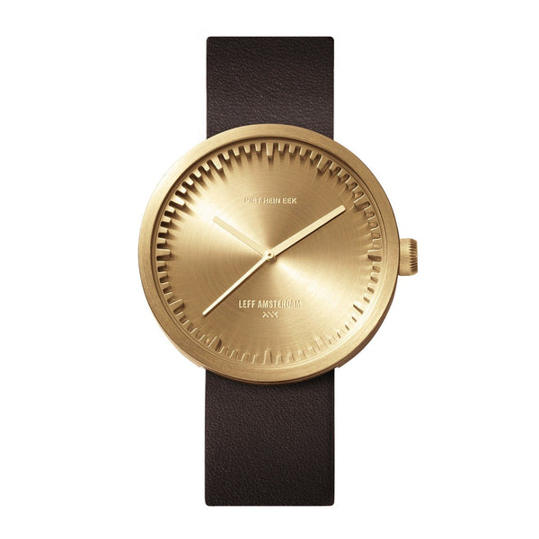 LEFF Amsterdam D42 Watch Steel / Black Leather Strap 