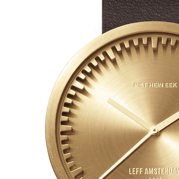 LEFF Amsterdam D42 Watch Steel / Black Leather Strap 