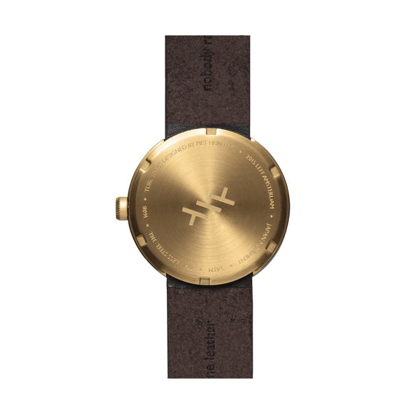 LEFF Amsterdam D42 Watch Steel / Black Leather Strap 