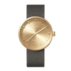 LEFF Amsterdam D42 Watch Brass / Grey Cordura Leather Strap 