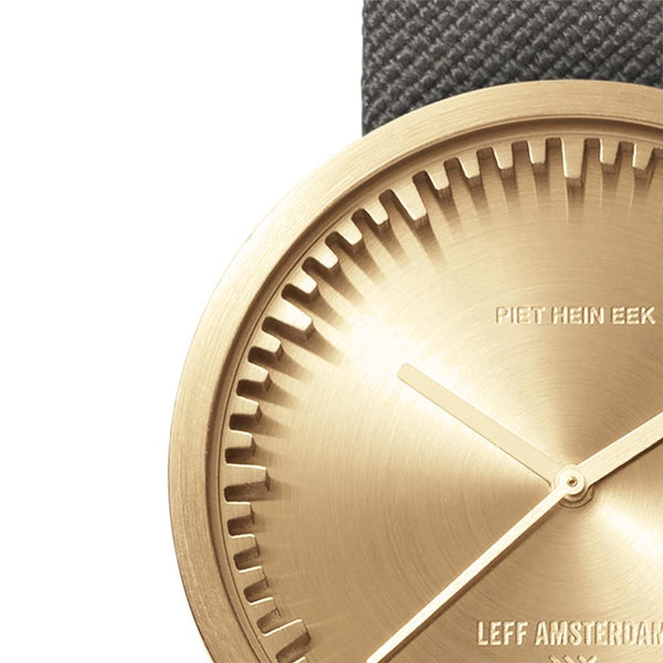 LEFF Amsterdam D42 Watch Steel / Black Leather Strap 