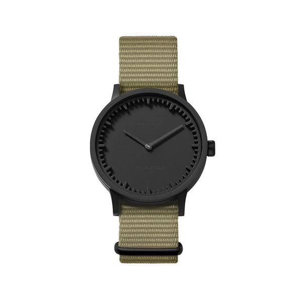 LEFF Amsterdam T32 Watch Steel / Black Leather Strap 