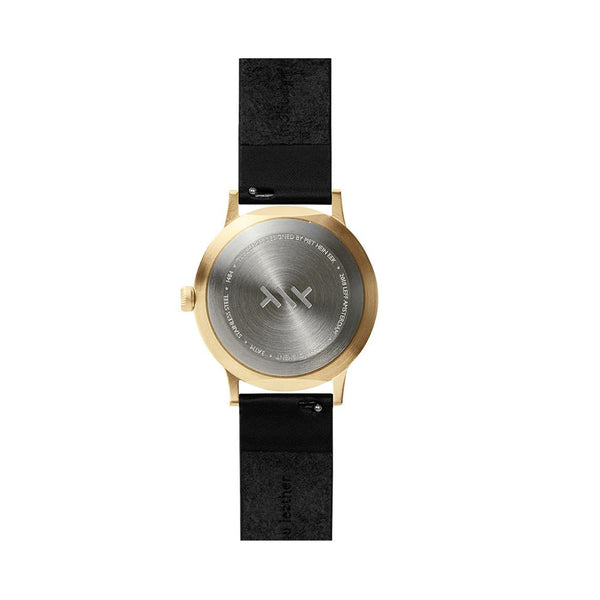 LEFF Amsterdam T32 Watch Steel / Black Leather Strap 