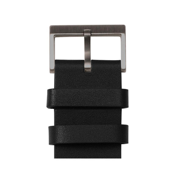 LEFF Amsterdam T40 Watch Steel / Black Leather Strap 