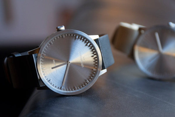 LEFF Amsterdam T40 Watch Steel / Black Leather Strap 