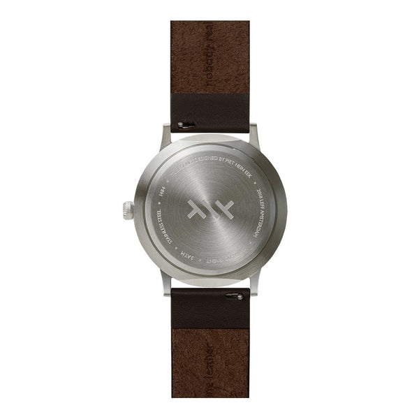 LEFF Amsterdam T40 Watch Steel / Black Leather Strap 