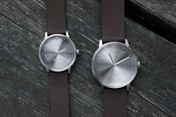 LEFF Amsterdam T40 Watch Steel / Black Leather Strap 