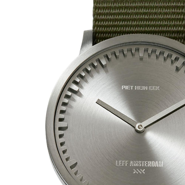 LEFF Amsterdam T40 Watch Steel / Black Leather Strap 