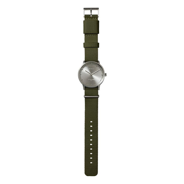 LEFF Amsterdam T40 Watch Steel / Black Leather Strap 