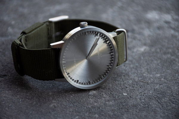 LEFF Amsterdam T40 Watch Steel / Black Leather Strap 
