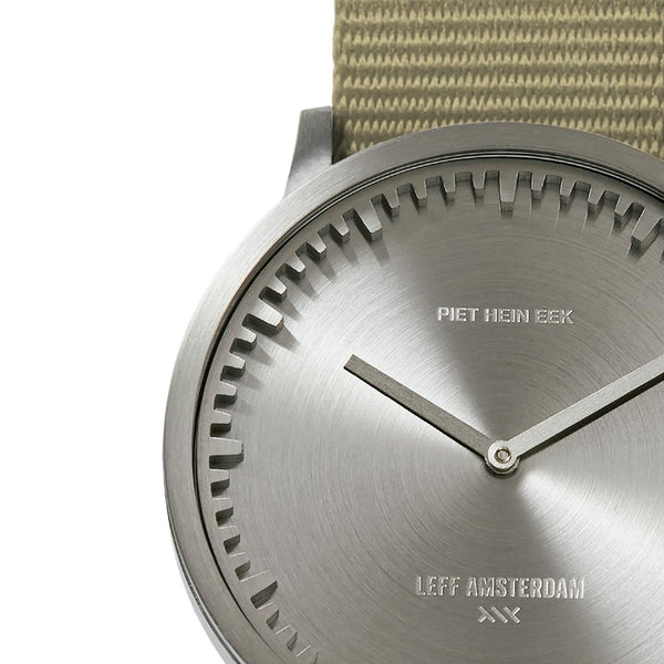 LEFF Amsterdam T40 Watch Steel / Black Leather Strap 