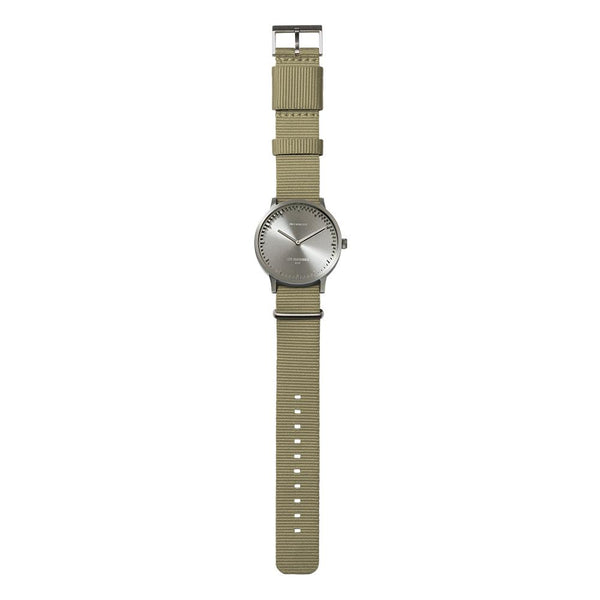 LEFF Amsterdam T40 Watch Steel / Black Leather Strap 