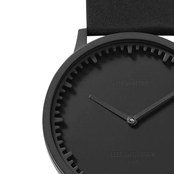 LEFF Amsterdam T40 Watch Steel / Black Leather Strap 