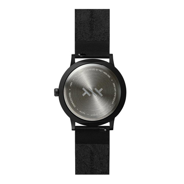 LEFF Amsterdam T40 Watch Steel / Black Leather Strap 