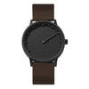 LEFF Amsterdam T40 Watch Black / Brown Leather Strap 