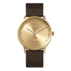 LEFF Amsterdam T40 Watch Brass / Brown Leather Strap 
