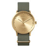 LEFF Amsterdam T40 Watch Brass / Grey Nato Strap 