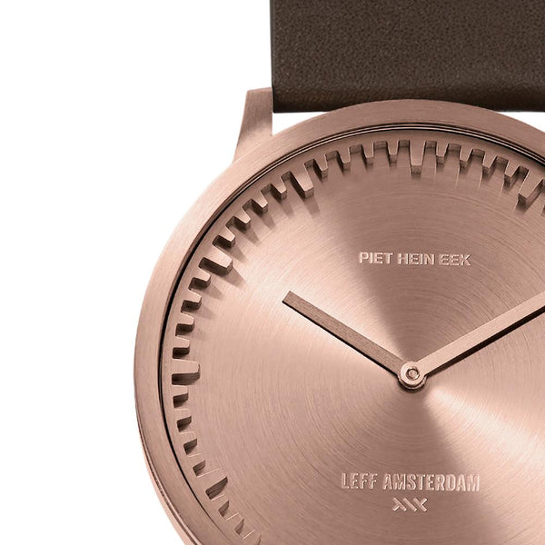 LEFF Amsterdam T40 Watch Steel / Black Leather Strap 
