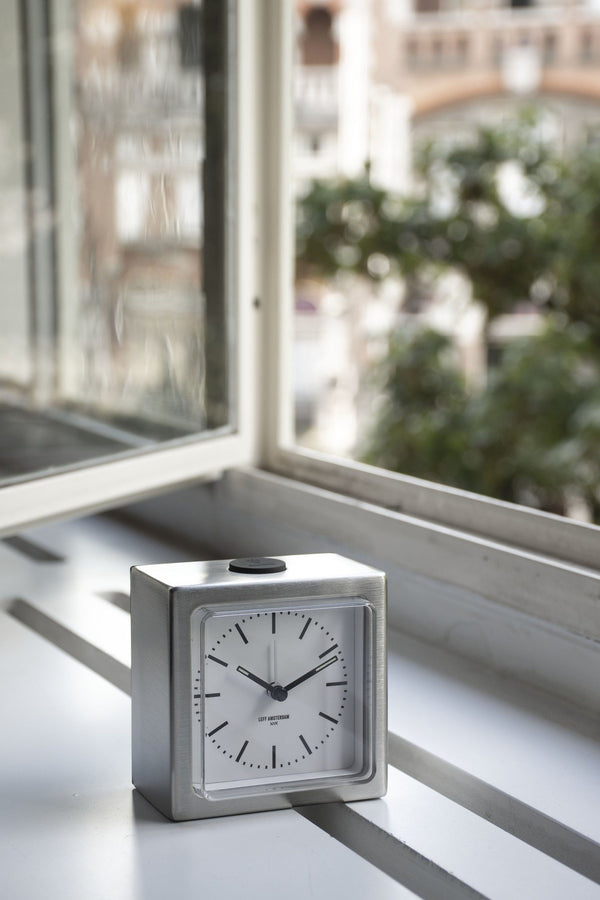 LEFF Amsterdam Brick Index Wall/Desk Clock - White Face 