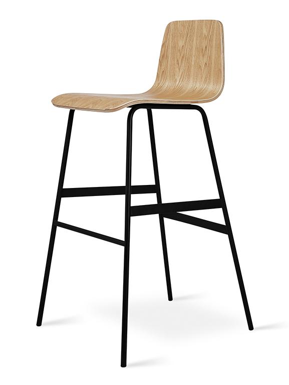 Gus Lecture Bar Stool Saddle Brown Leather 