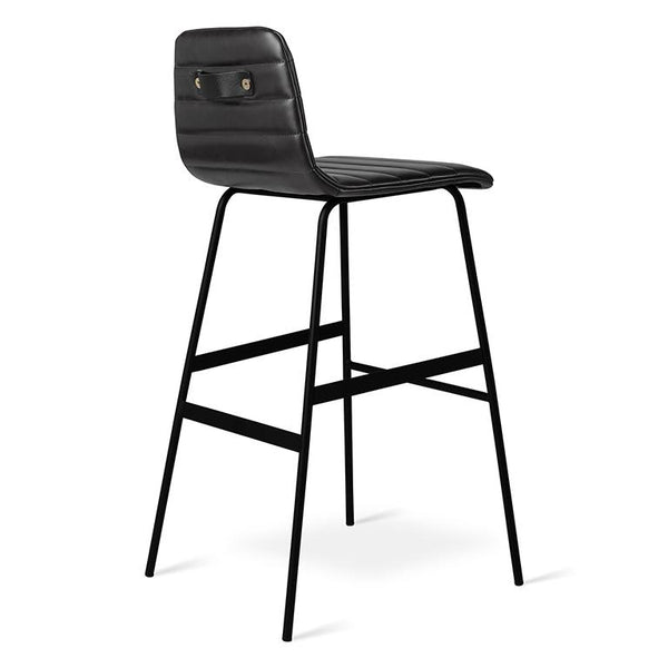 Gus Lecture Bar Stool Saddle Brown Leather 