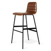 Gus Lecture Bar Stool Saddle Brown Leather 