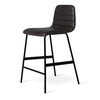 Gus Lecture Counter Stool Saddle Black Leather 