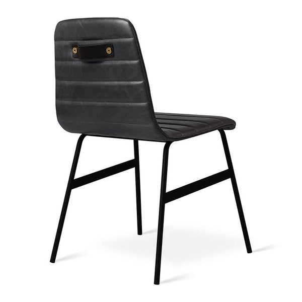 GUS Modern Lecture Chair - Upholstered Saddle Brown Leather 