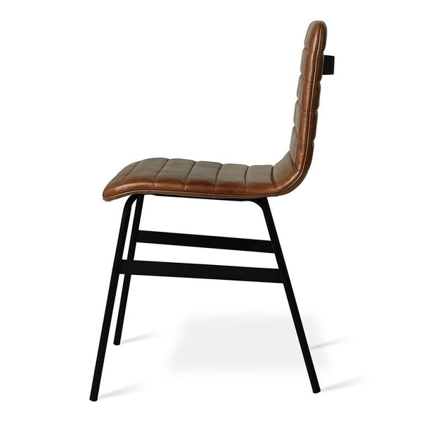 GUS Modern Lecture Chair - Upholstered Saddle Brown Leather 