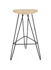 Tronk Madison Bar Stool 30" Black Maple 