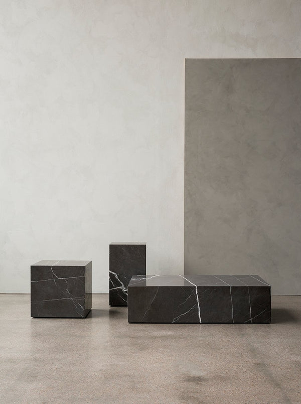 Menu Plinth Low White Carrara Marble 