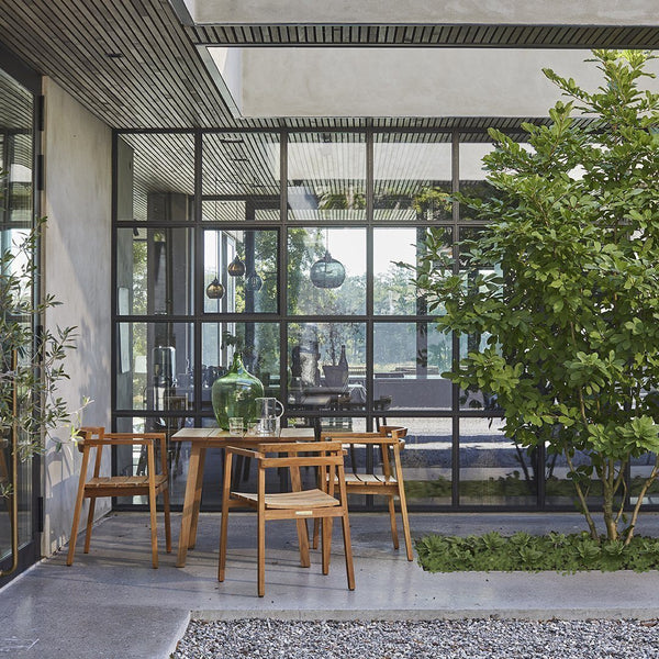 Skargaarden Oxnö Armchair Teak Felt Dark Grey 