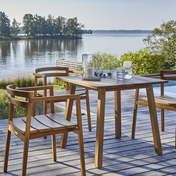 Skargaarden Oxnö Armchair Teak Felt Dark Grey 