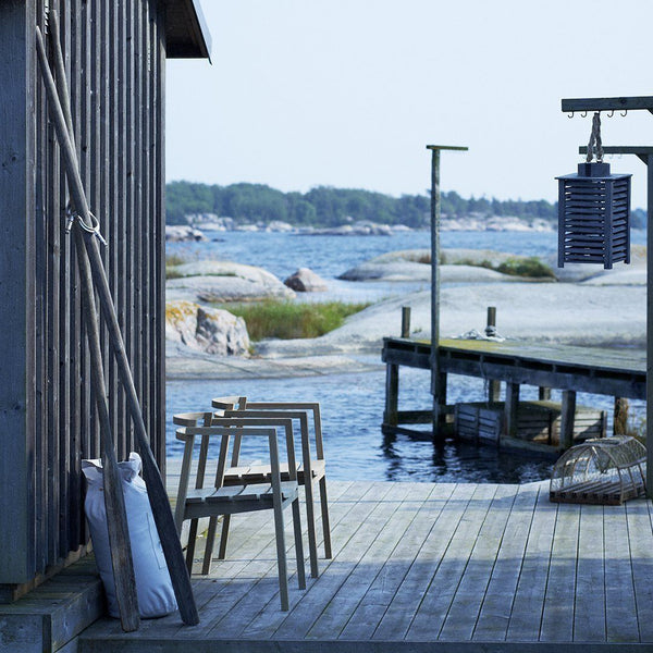 Skargaarden Oxnö Armchair Teak Felt Dark Grey 