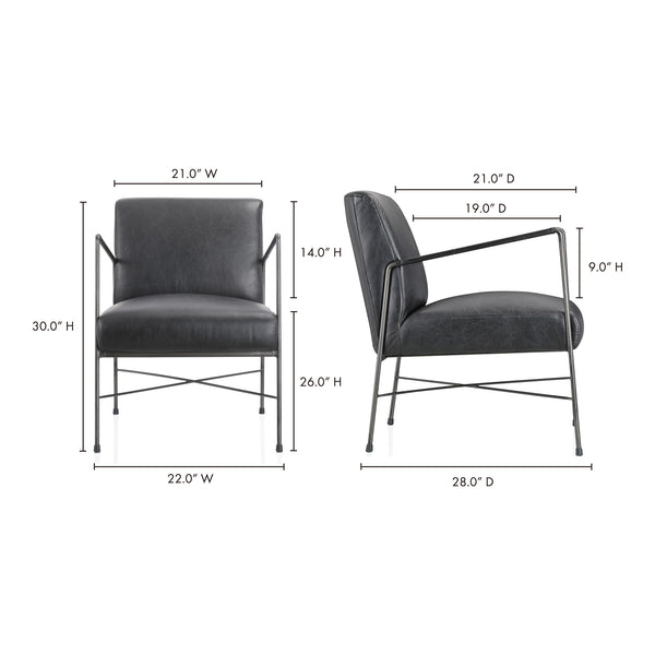Moe's Dagwood Leather Armchair