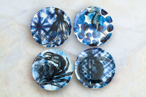 Thomas Paul Shibori Sea Life Dinner Plate Set of 4 