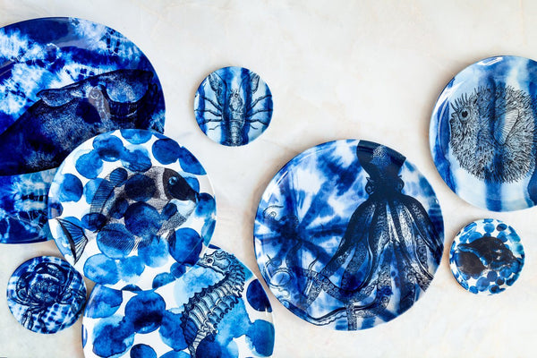 Thomas Paul Shibori Sea Life Side Plate Set of 4 